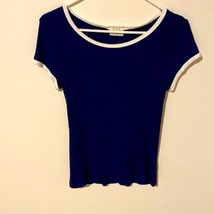 Project Social T Navy Blue and White Tee (XS)